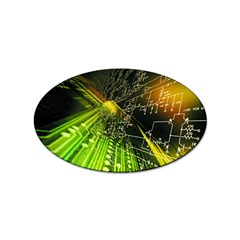 Machine Technology Circuit Electronic Computer Technics Detail Psychedelic Abstract Pattern Sticker Oval (100 Pack) by Sarkoni