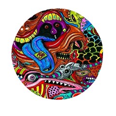 Psychedelic Trippy Hippie  Weird Art Mini Round Pill Box (pack Of 3) by Sarkoni