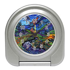 Psychedelic Landscape Travel Alarm Clock by Sarkoni