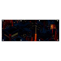 Architecture City Pixel Art Banner And Sign 8  X 3  by Sarkoni