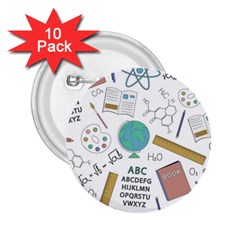 School Subjects And Objects Vector Illustration Seamless Pattern 2 25  Buttons (10 Pack)  by Grandong