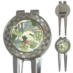 Playful Cactus Desert Landscape Illustrated Seamless Pattern 3-in-1 Golf Divots by Grandong