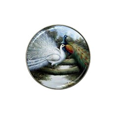 Canvas Oil Painting Two Peacock Hat Clip Ball Marker (4 Pack) by Grandong