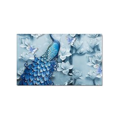 Chinese Style 3d Embossed Blue Peacock Oil Painting Sticker (rectangular) by Grandong