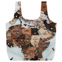 3d Vintage World Map Full Print Recycle Bag (xxl) by Grandong