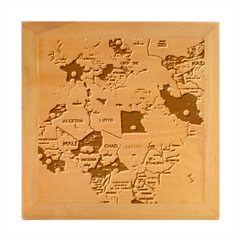 3d Vintage World Map Wood Photo Frame Cube by Grandong