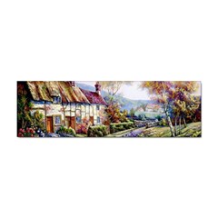 Colorful Cottage River Colorful House Landscape Garden Beautiful Painting Sticker (bumper) by Grandong
