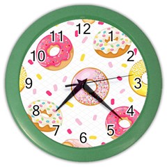 Vector Donut Seamless Pattern Color Wall Clock by Grandong
