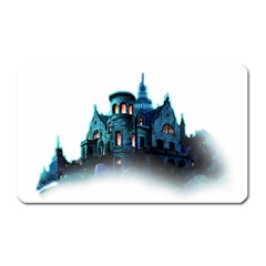 Blue Castle Halloween Horror Haunted House Magnet (rectangular) by Sarkoni