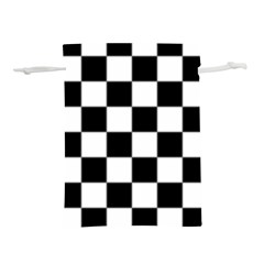 Black White Chess Board Lightweight Drawstring Pouch (l) by Ndabl3x