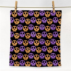 Halloween Skull Pattern Face Towel by Ndabl3x