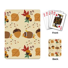 Leaves Foliage Acorns Barrel Playing Cards Single Design (rectangle) by Ndabl3x