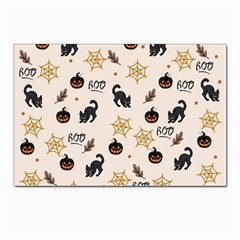 Cat Halloween Pattern Postcard 4 x 6  (pkg Of 10) by Ndabl3x