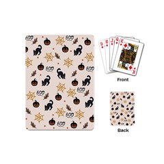 Cat Halloween Pattern Playing Cards Single Design (mini) by Ndabl3x
