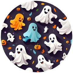 Ghost Pumpkin Scary Wooden Puzzle Round by Ndabl3x