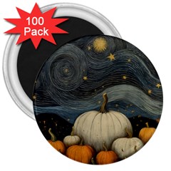 Pumpkin Halloween 3  Magnets (100 Pack) by Ndabl3x