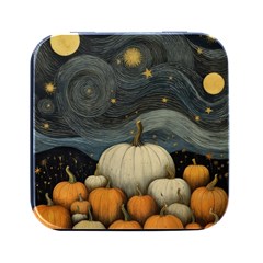 Pumpkin Halloween Square Metal Box (black) by Ndabl3x