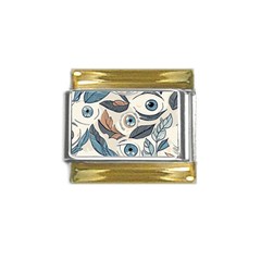 Eyes Pattern Gold Trim Italian Charm (9mm) by Valentinaart