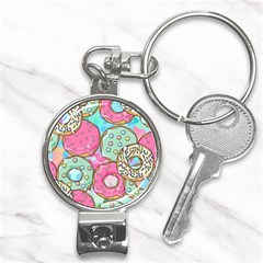 Donut Pattern Texture Colorful Sweet Nail Clippers Key Chain by Grandong