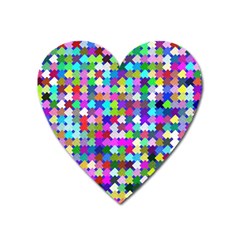 Texture Colorful Abstract Pattern Heart Magnet by Grandong