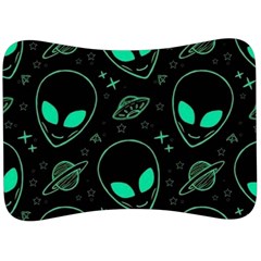 Alien Green Black Pattern Velour Seat Head Rest Cushion by Ndabl3x