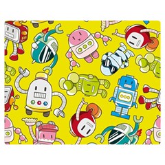 Robot Pattern Premium Plush Fleece Blanket (medium) by Ndabl3x