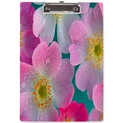 Pink Neon Flowers, Flower A4 Acrylic Clipboard by nateshop