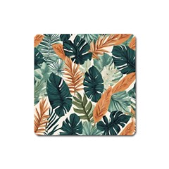 Tropical Leaf Square Magnet by Jack14