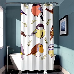 Birds Illustration T- Shirt Cute European Birds Illustration T- Shirt (1) Yoga Reflexion Pose T- Shirtyoga Reflexion Pose T- Shirt Shower Curtain 36  X 72  (stall)  by hizuto