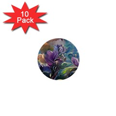 Abstract Blossoms  1  Mini Buttons (10 Pack)  by Internationalstore