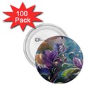 Abstract Blossoms  1.75  Buttons (100 pack)  Front