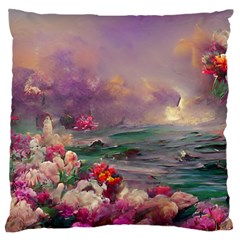 Abstract Flowers  Standard Premium Plush Fleece Cushion Case (one Side) by Internationalstore