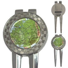 Map Earth World Russia Europe 3-in-1 Golf Divots by Bangk1t