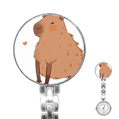 Capybara T- Shirt Cute Capybara Illustration T- Shirt (3) Yoga Reflexion Pose T- Shirtyoga Reflexion Pose T- Shirt Stainless Steel Nurses Watch by hizuto