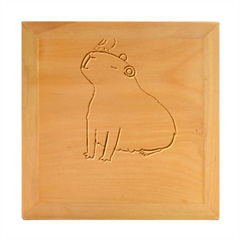 Capybara T- Shirt Cute Gentlemen Capybara T- Shirt Yoga Reflexion Pose T- Shirtyoga Reflexion Pose T- Shirt Wood Photo Frame Cube by hizuto