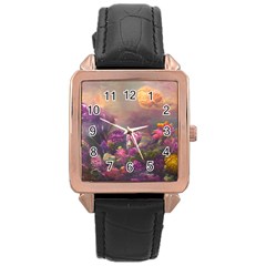 Floral Blossoms  Rose Gold Leather Watch  by Internationalstore