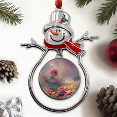 Floral Blossoms  Metal Snowman Ornament by Internationalstore