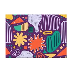 Colorful Shapes On A Purple Background Sticker A4 (10 Pack) by LalyLauraFLM