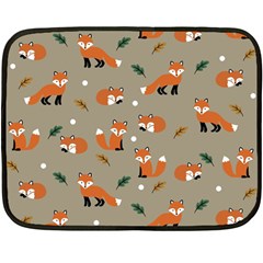 Fox Pattern Texture Two Sides Fleece Blanket (mini) by Pakjumat