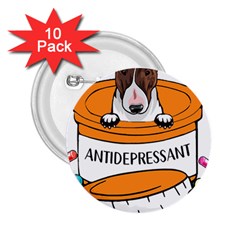 Bull Terrier T- Shirt Cute Bull Terrier Dog T- Shirt 2 25  Buttons (10 Pack)  by JamesGoode