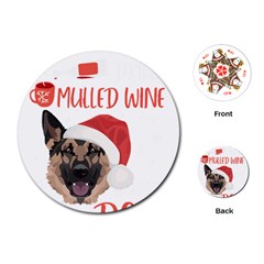 German Shepherd T- Shirt German Shepherd Mulled Wine Christmas T- Shirt Playing Cards Single Design (round) by ZUXUMI