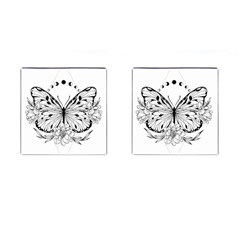 Butterfly T- Shirt Moon Butterfly T- Shirt Cufflinks (square) by JamesGoode
