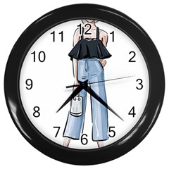 Let’s Go Wall Clock (black) by SychEva