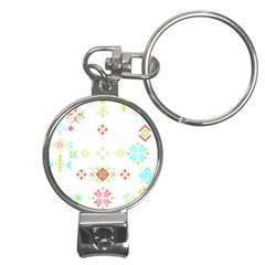 Christmas Cross Stitch Pattern Effect Holidays Symmetry Nail Clippers Key Chain by Sarkoni