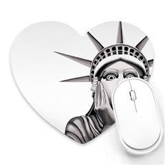 Funny Statue Of Liberty Parody Heart Mousepad by Sarkoni