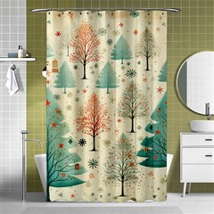 Christmas Tree Shower Curtain 48  X 72  (small)  by uniart180623