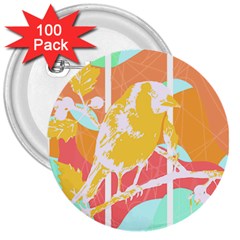 Birds Illustration T- Shirtbird T- Shirt (4) 3  Buttons (100 Pack)  by EnriqueJohnson