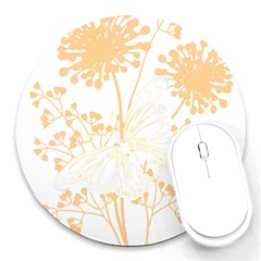 Butterfly Design T- Shirtbutterfly T- Shirt Round Mousepad by EnriqueJohnson