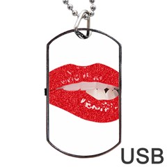 Lips -25 Dog Tag Usb Flash (two Sides) by SychEva