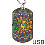 Grateful Dead Pattern Dog Tag USB Flash (One Side) Front